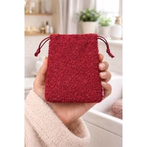 Ipsy Glam Bag Plus Red Drawstring Makeup Bag Plush Cosmetic Pouch